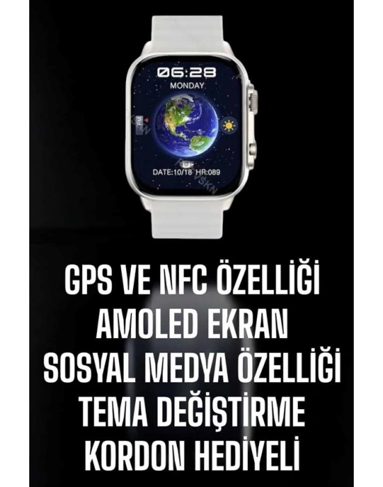 Akıllı Saat Android ve İOS Uyumlu NFC Ve GPS Özelliği Arama Cevaplayan
