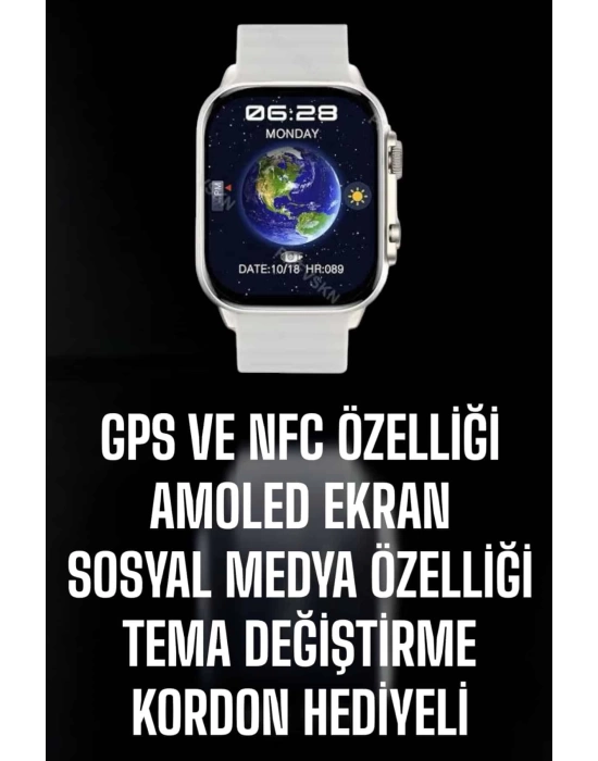 Akıllı Saat Android ve İOS Uyumlu NFC Ve GPS Özelliği Arama Cevaplayan
