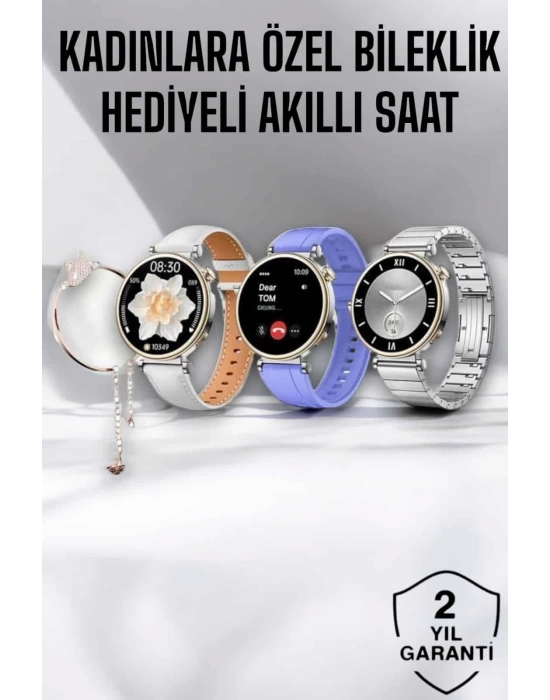 Akıllı Saat Bileklik Hediyeli Arama Cevaplayan Bluetooth Bağlantılı