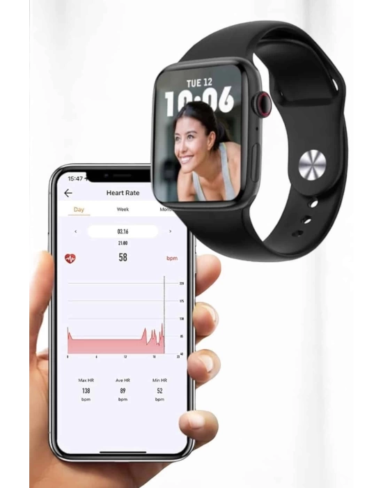 Akıllı Saat Bluetooth Bağlantı ve 24 Saat Sağlık İzleme GPS Arama Cevaplama