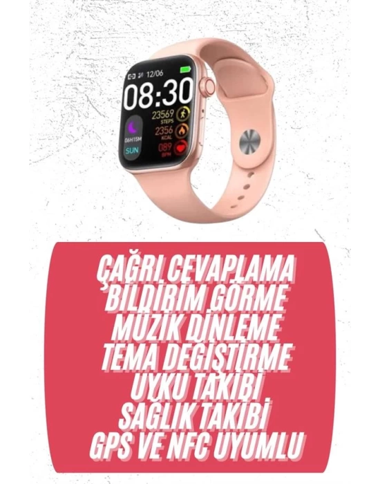 Akıllı Saat Bluetooth Bağlantılı Bluetooth Arama ve Sosyal Medya Bildirim Destekli