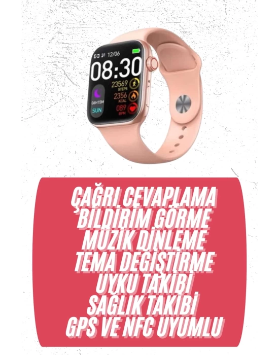 Akıllı Saat Bluetooth Bağlantılı Bluetooth Arama ve Sosyal Medya Bildirim Destekli