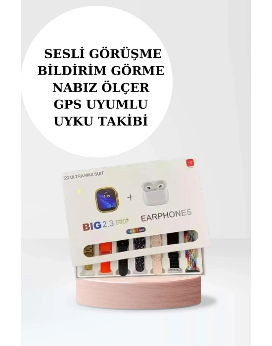 Akıllı Saat Bluetooth Kulaklık Adımsayar Sağlık Takibi Çağrı Cevaplama