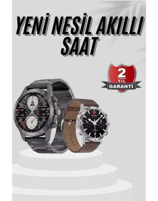 Akıllı Saat Çelik Kordon Çağrı Cevaplama Amoled Ekran Titreşimli Uyku ve Sağlık Takibi