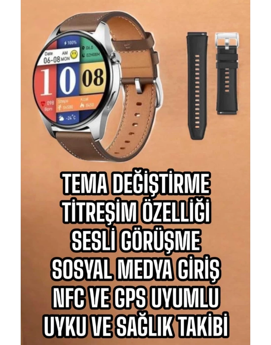 Akıllı Saat Çok Fonksiyonlu Yeni Nesil Bluetooth Bağlantılı Sesli Görüşme