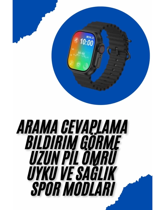 Akıllı Saat Sağlık Takibi Kalp Atışı Adımsayar Ultra Yeni Nesil nefes Egzersizi