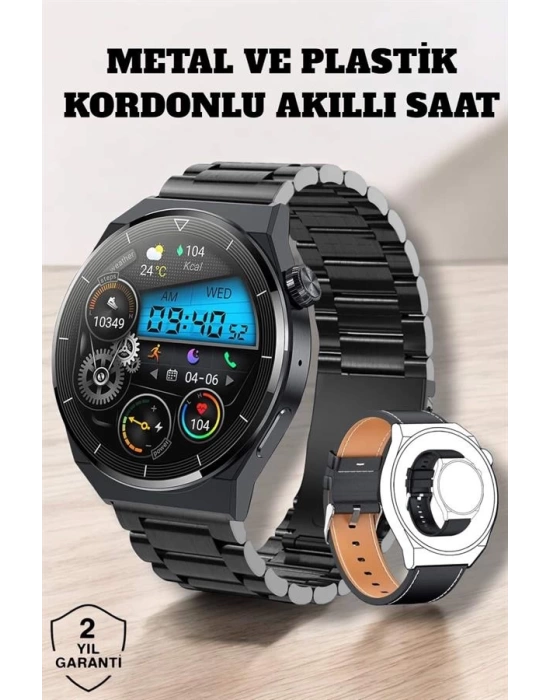 Akıllı Saat Sağlık ve Fitness Takibi Bluetooth Bağlantılı Dokunmatik Ekran