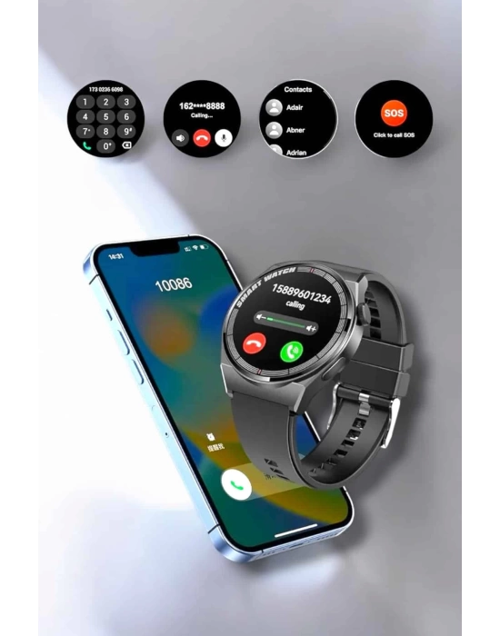 Akıllı Saat Sağlık ve Fitness Takibi Bluetooth Bağlantılı Dokunmatik Ekran