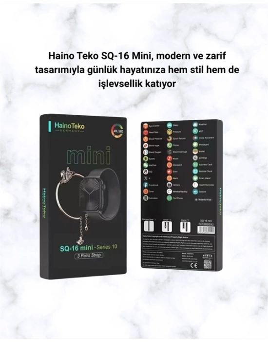 Akıllı Saat SQ-16 Mini Series 10 | Unisex Tasarım, Sağlık ve Spor Takibi