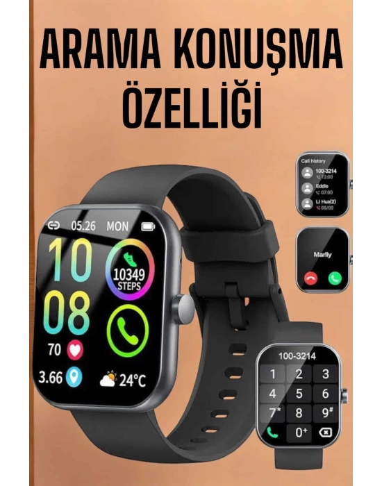 Akıllı Saat Tema Değiştirme Bluetooth Bağlantılı Arama Cevaplayan