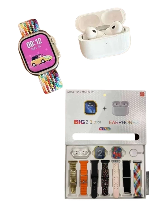 Akıllı Saat ve Air Pro Kulaklık 7 Kordonlu Çok Fonksiyonlu İkili Set