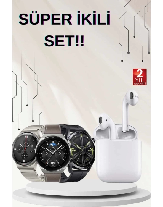 Akıllı Saat ve Kulaklık Seti Dokunmatik Ekran 5.0 Bluetooth Bağlantılı Sesli Görüşme