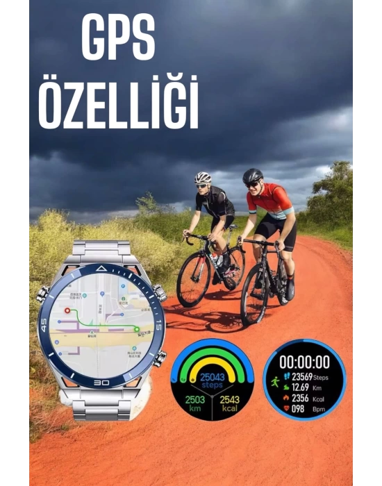 Akıllı Saat Yeni Nesil 2024 Model Metal Kordonlu Bluetooth Bağlantılı
