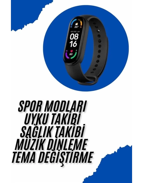 Akıllı Uyumlu Bileklik M6 Adımsayar Spor Modları Çağrı Görme Türkçe Menü