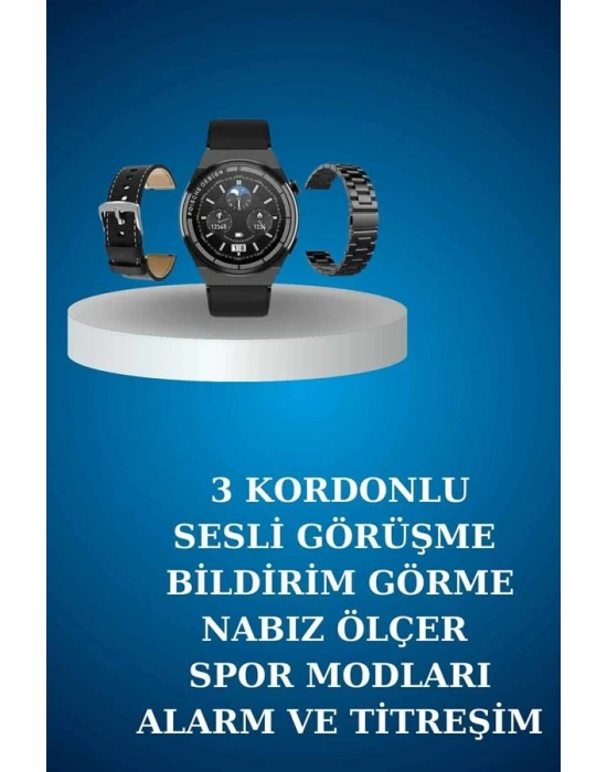 Alarm ve Titreşim Özellikli Akıllı Saat ve Mikrofonlu Kablolu Bluetooth Kulaklık 60 Saat