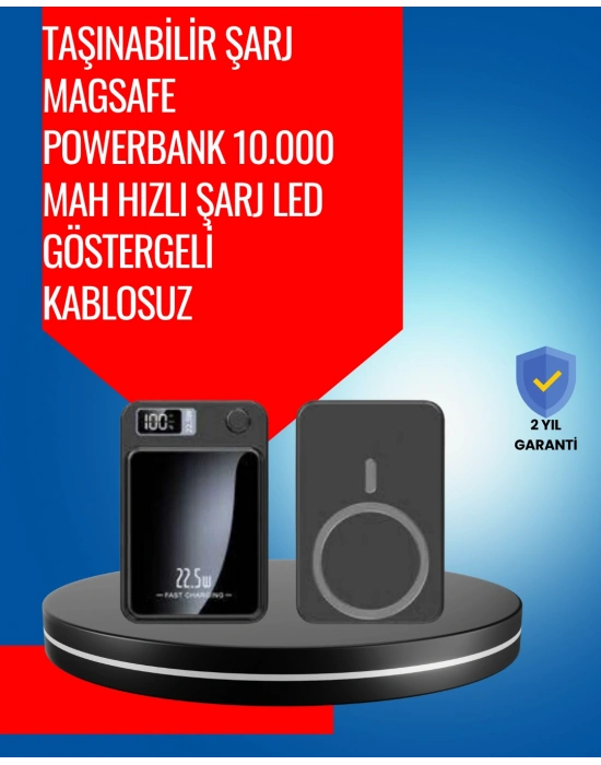 Alüminyum Alaşımlı, 20W PD Hızlı Şarj ve Manyetik Kablosuz Powerbank