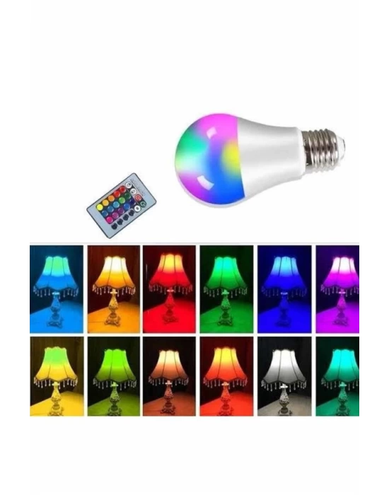 Ambiyans Aydınlatma RGB Led Lamba Kumandalı Renk Değiştirebilen