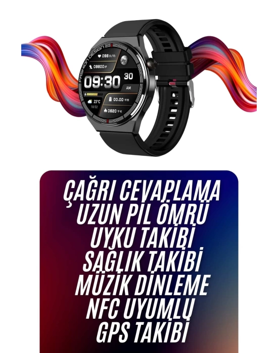 Amoled Ekran Akıllı Saat Üç Kordonlu İOS Android Uyumlu