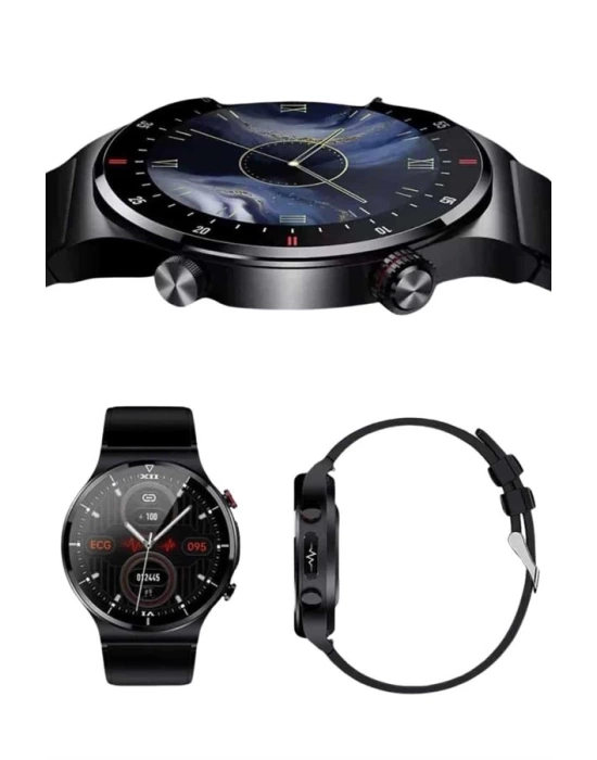 Amoled Ekran Metal Deri Silikon Kordonlu Uyku ve Sağlık Takibi