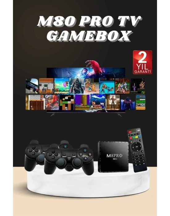 Android Tv Box 2.4g 10k Ultra Hd 2gb Ram 64gb Hafıza 10000 Retro Oyunlu Konsol Game Stick M8 Pro