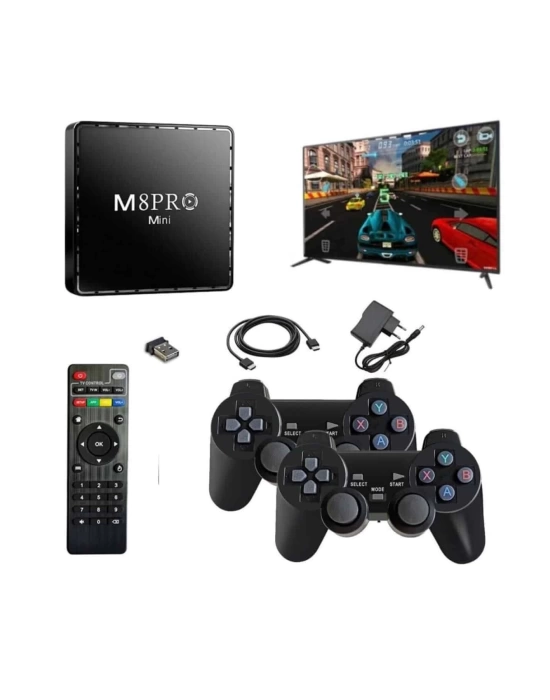 Android Tv Box 2.4g 10k Ultra Hd 2gb Ram 64gb Hafıza 10000 Retro Oyunlu Konsol Game Stick M8 Pro