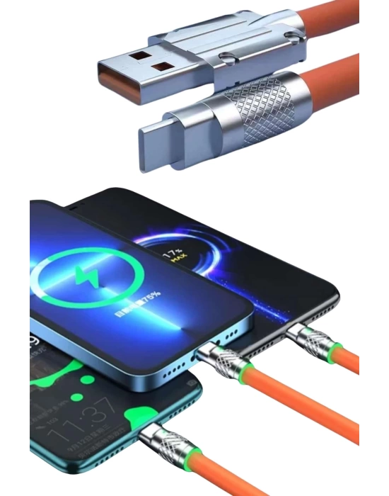 Android ve İOS Uyumlu 180 Derece Type-c Şarj Kablosu