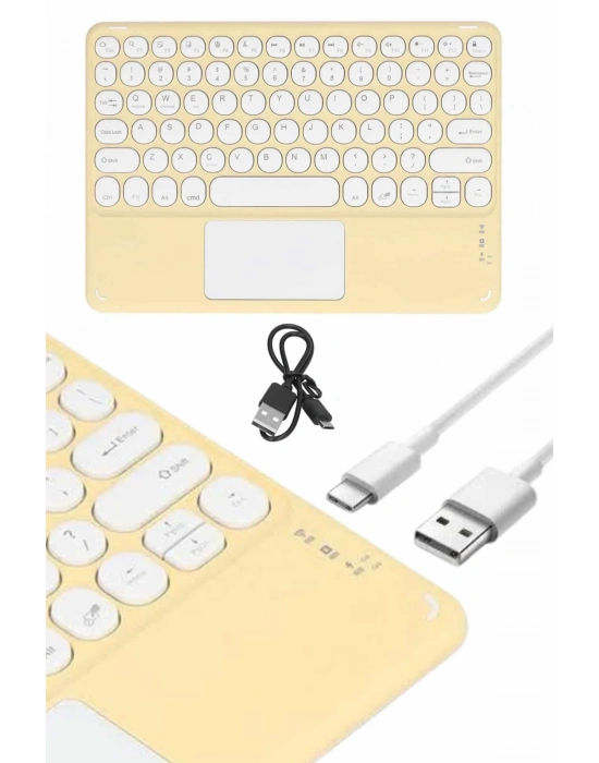 Android ve İOS Uyumlu Bluetooth Klavye Touchpad Slim Kablosuz Wifi Q Klavye