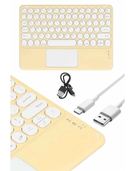 Android ve İOS Uyumlu Bluetooth Klavye Touchpad Slim Kablosuz Wifi Q Klavye