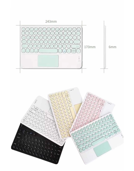 Android ve İOS Uyumlu Bluetooth Klavye Touchpad Slim Kablosuz Wifi Q Klavye