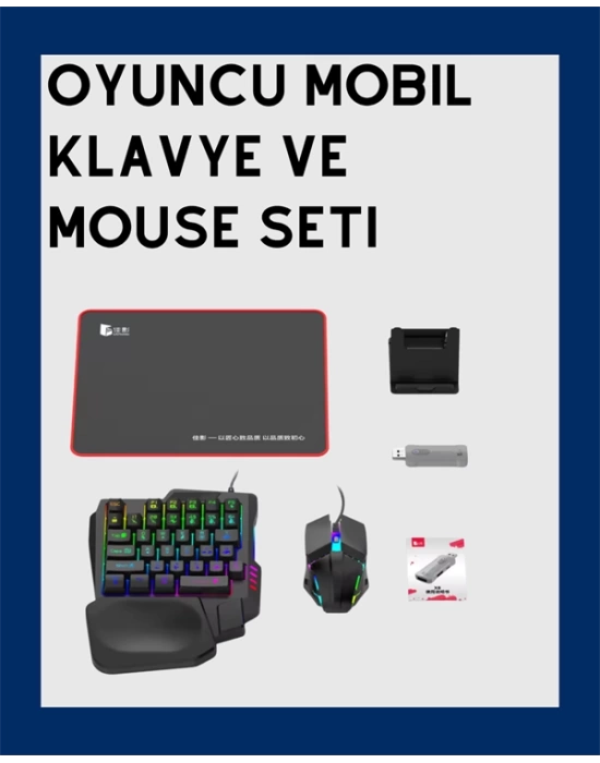 Android ve iOS Uyumlu Klavye Mouse Oyun Seti – Gecikmesiz Bağlantı, Tak-Çalıştır Özellikli