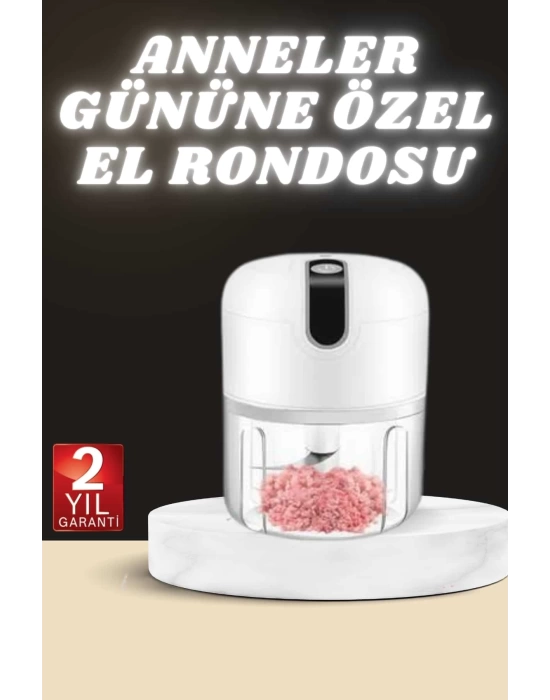 Anneler Gününe Özel Hediye El Rondosu Doğrayıcı Şarjlı Taşınabilir