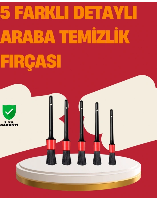 Araç İçi Detaylı Temizlik Seti-Araba Jant ve İç Yüzey Temizlik Fırçaları