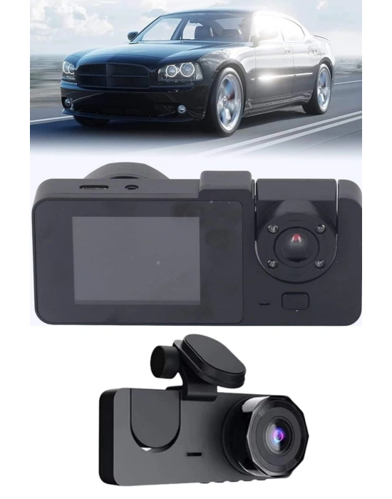 Araç İçi Dikiz Kamerası Sürüş Kaydedici 3 Lensli DVR Kamera