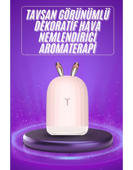 Aromaterapi Hava Nemlendirici Dekoratif USB Şarjlı Tavşan Nemlendirici