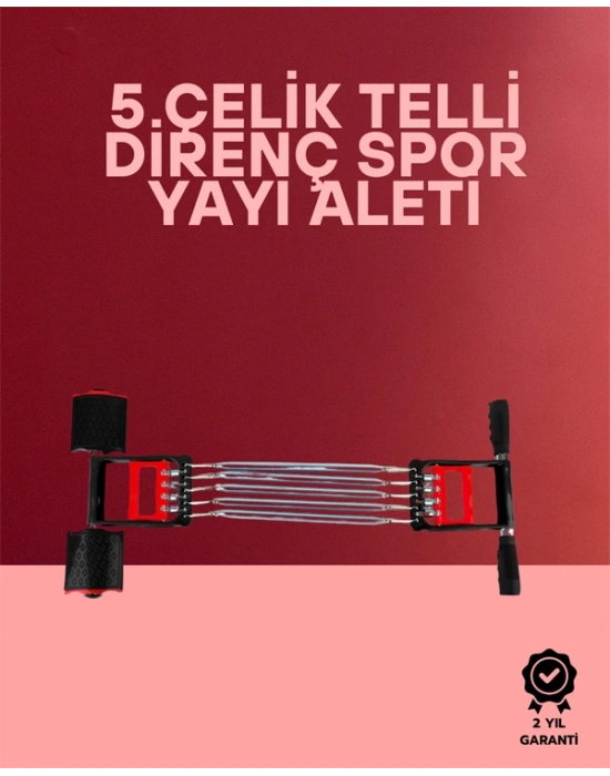 Ayarlanabilir Elastik Yaylı Ergonomik Tasarımlı Kas Güçlendirme Seti