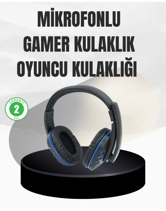 Ayarlanabilir Kafa Bandı ve Mikrofonlu Kulaklık – Oyun ve Müzik İçin İdeal