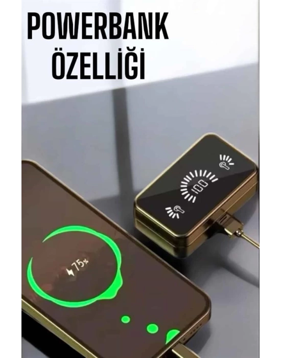 Aynalı Bluetooth Kulaklık Telefon Standlı Dijital Göstergeli
