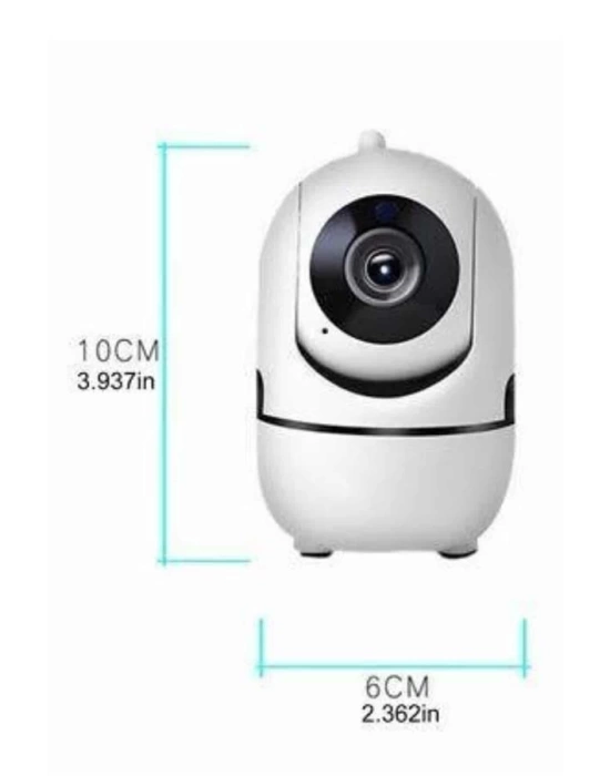 Baby Kamera Kablosuz 720P Beyaz 360 Derece Wifi Kamera Full HD 1080p