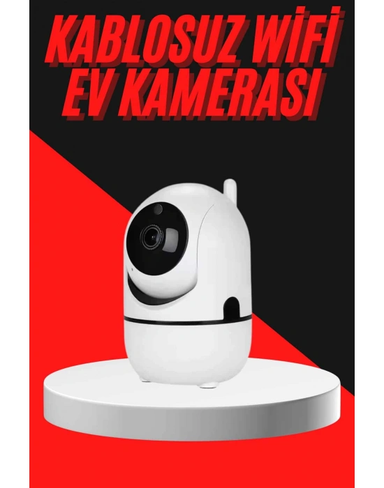Baby Kamera Kablosuz 720P Beyaz 360 Derece Wifi Kamera Full HD 1080p