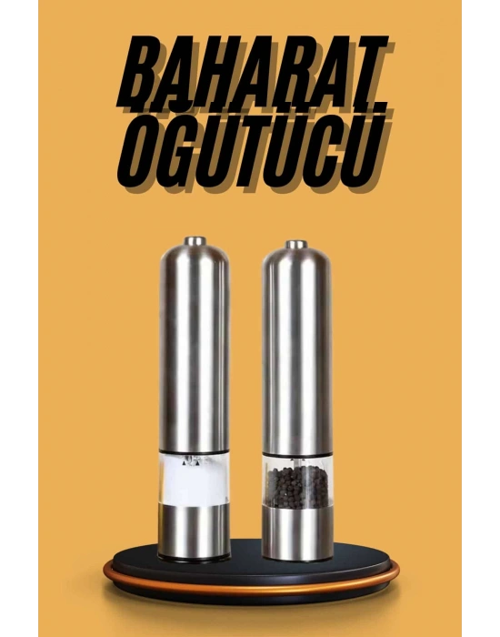 Baharat Öğütücü Otomatik Ayarlanabilir Tuz Karabiber Baharat Değirmeni