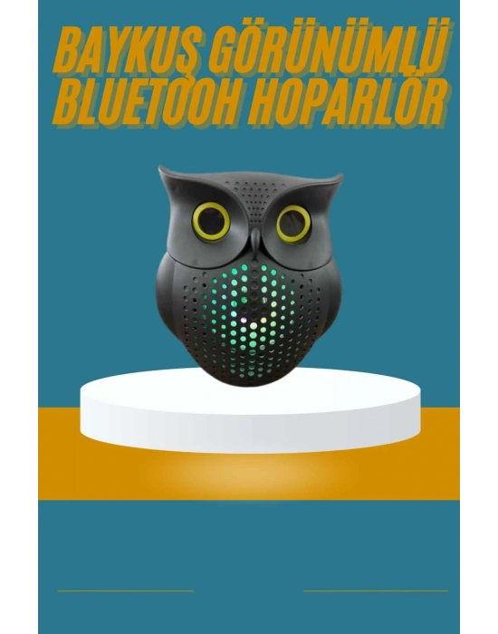Baykuş Görünümlü Işıklı Bluetooth Speaker Bluetooth Hoparlör