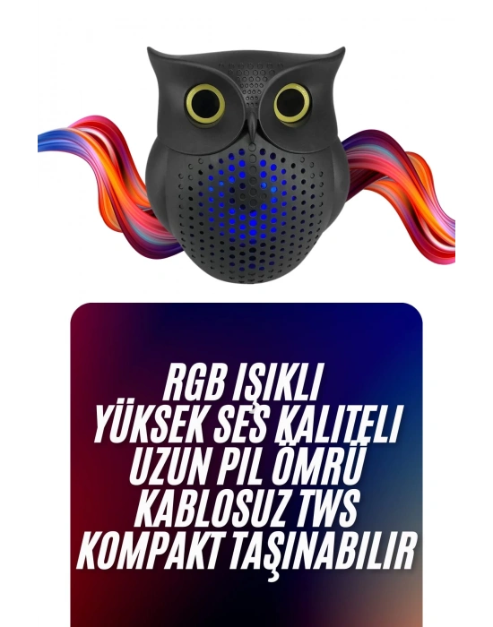 Baykuş Tasarımlı Mini Bluetooth Speaker Yüksek Ses Kaliteli Taşınabilir