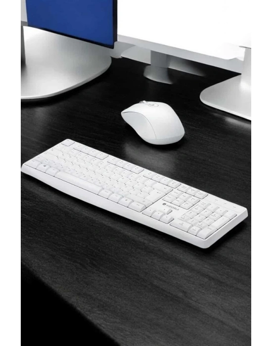 Beyaz Kablosuz Klavye Fare Seti Kablosuz Fare USB Alıcı PC Uyumlu