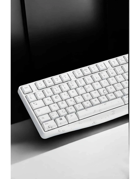 Beyaz Kablosuz Klavye Fare Seti Kablosuz Fare USB Alıcı PC Uyumlu