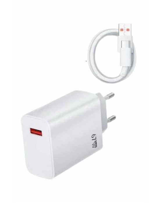 Beyaz Ultra Plus Hızlı Şarj Seti Şarj Adaptörü ve Kablosu 67W