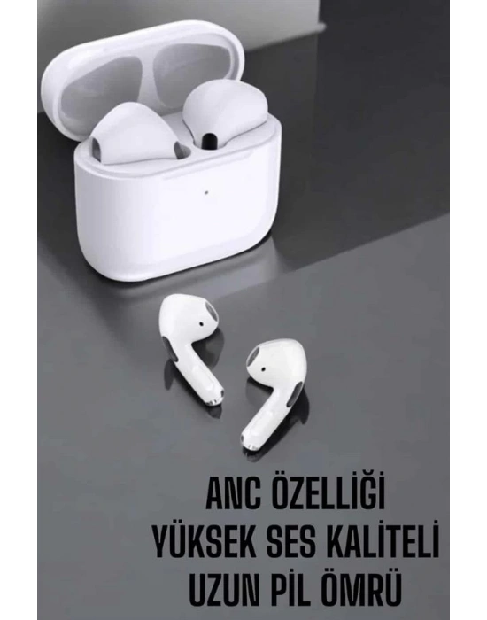 Beyaz Yeni Nesil Pro Bluetooth Kulaklık Yüksek Ses Kaliteli ANC Özelliği