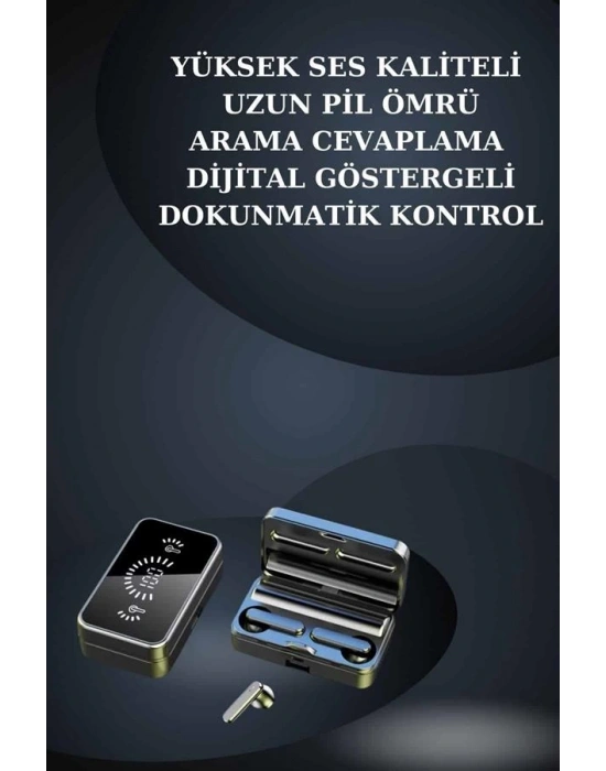 Bileklikli Amoled Ekran Akıllı Saat ve Dijital Göstergeli Kablosuz Bluetooth Kulaklık ANC/ ENC