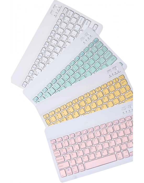 Bluetooh Wıreless Keyboard Siyah Q Klavye İOS Ipad Android Windows Uyumlu