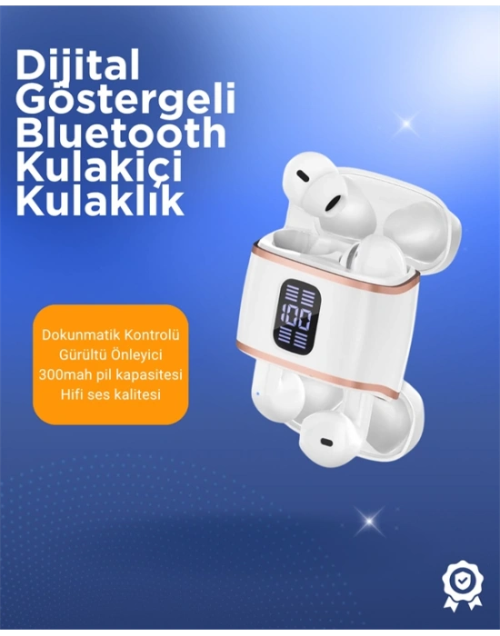 Bluetooth 5.3 Kulaklık – Kulakiçi, ANC+ENC, 4 Adet Set, Dijital Göstergeli
