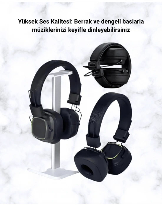Bluetooth 5.3 Rainbow Işıklı Kulak Üstü Kablosuz Kulaklık
